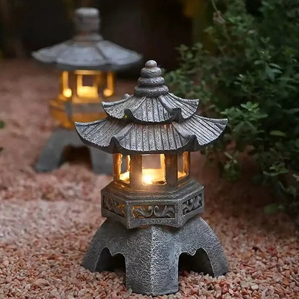 lampara japonesa para decoración de jardín