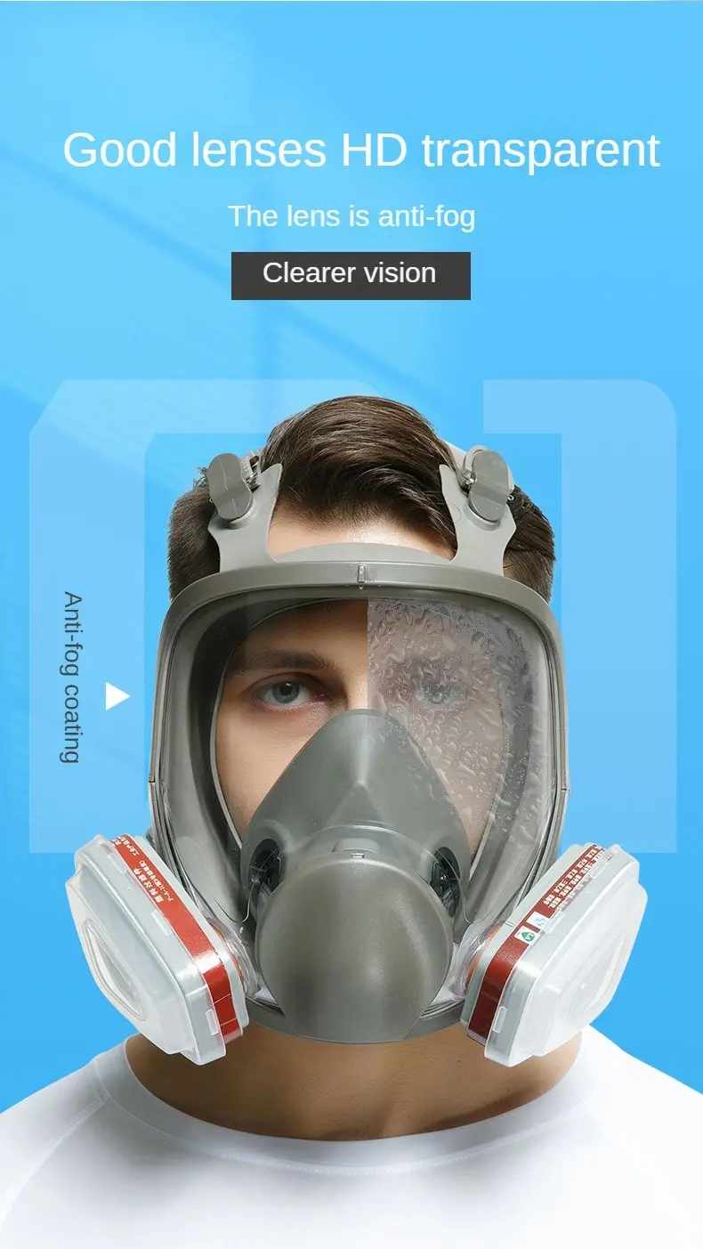 Máscara de Gas antivaho 6800, respirador Industrial para pulverización de pintura, filtro de seguridad para trabajo, a prueba de polvo, protección facial completa de formaldehído