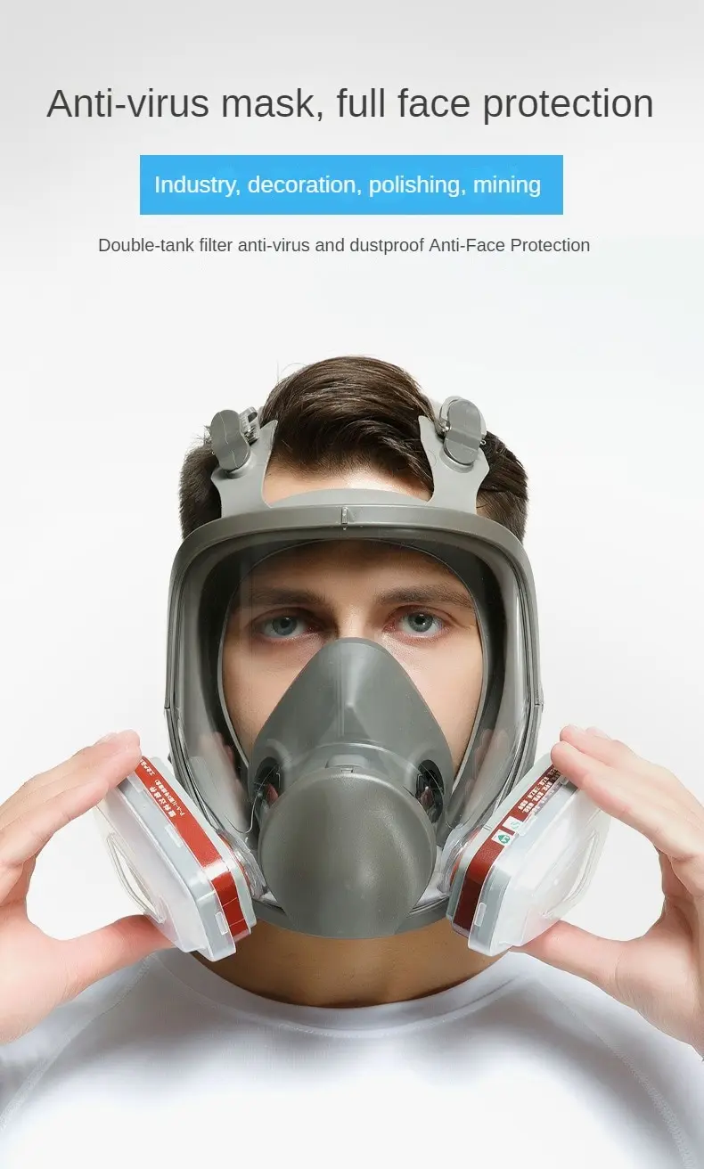 Máscara de Gas antivaho 6800, respirador Industrial para pulverización de pintura, filtro de seguridad para trabajo, a prueba de polvo, protección facial completa de formaldehído