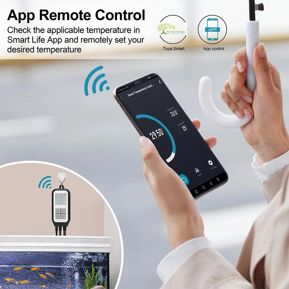 Controlador de Sensor de temperatura WIFI, toma de relé de modo de calefacción y refrigeración, toma de corriente termostato Digital inteligente para Terrario de invernadero