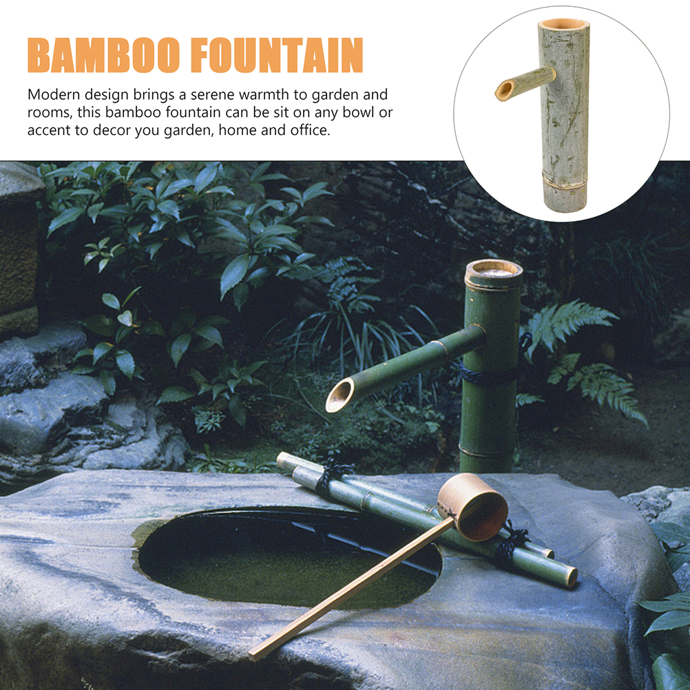 Fuente de reciclaje de bambú para acuario, pequeño jardín, pecera, agua