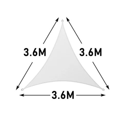 Vela de sombreo poliéster 420D blanco protección UV - 3.6x3.6x3.6m