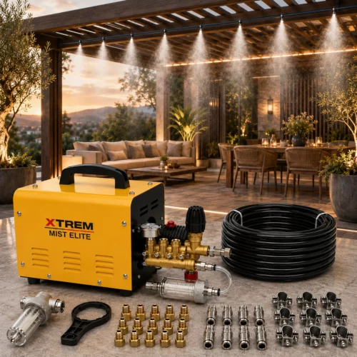 XTREM MIST ELITE - Sistema Profesional de Nebulización de Alta Presión para Terrazas, Jardines, Bonsáis e Invernaderos