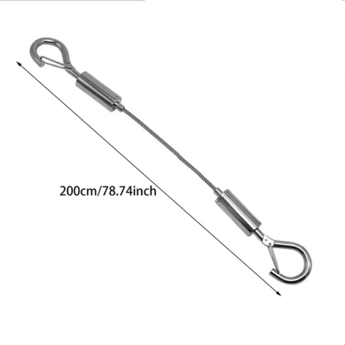 Cable de Acero Ajustable con Gancho de Resorte - 200cm