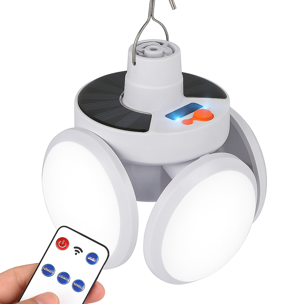 Lámpara Solar Portátil Plegable con Control Remoto