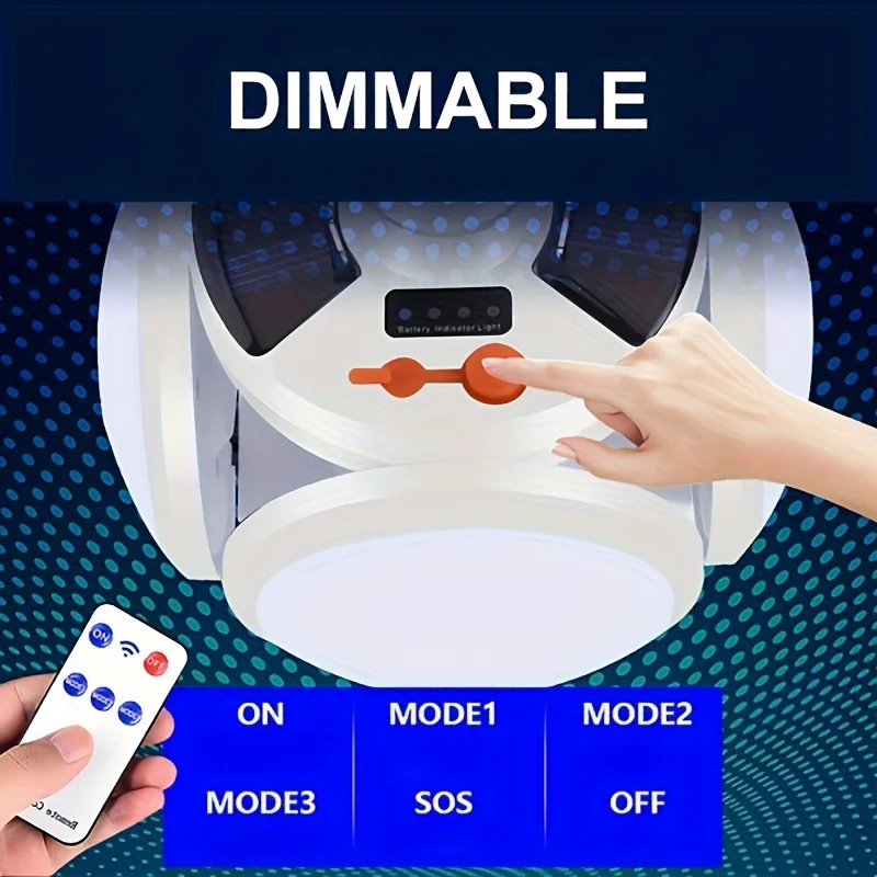 Lámpara Solar Portátil Plegable con Control Remoto - Imagen 6