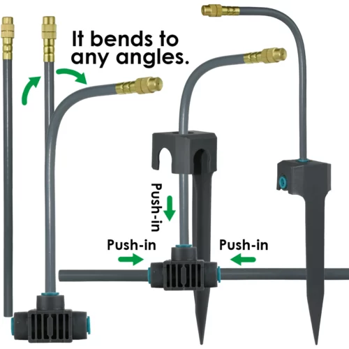 Sistema de Riego EVOLUTION 5–30 m – Bomba Autocebante + Temporizador + Nebulización 360°