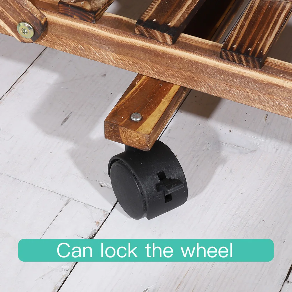 Soporte Plantas 6 Niveles Madera Carbonizada - Estantería Vertical - Imagen 5