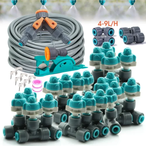 Sistema Nebulización 1/4" Manguera PE Kit 6,25 m Boquillas 4-9 L/h