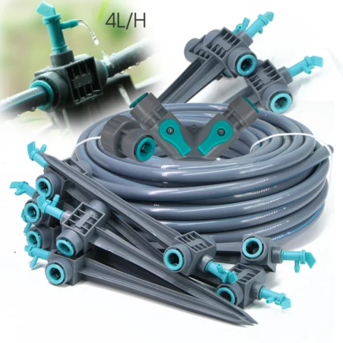 Kit Riego PE 3/8" con Goteros 4L/h y Estacas 17,5cm DIY