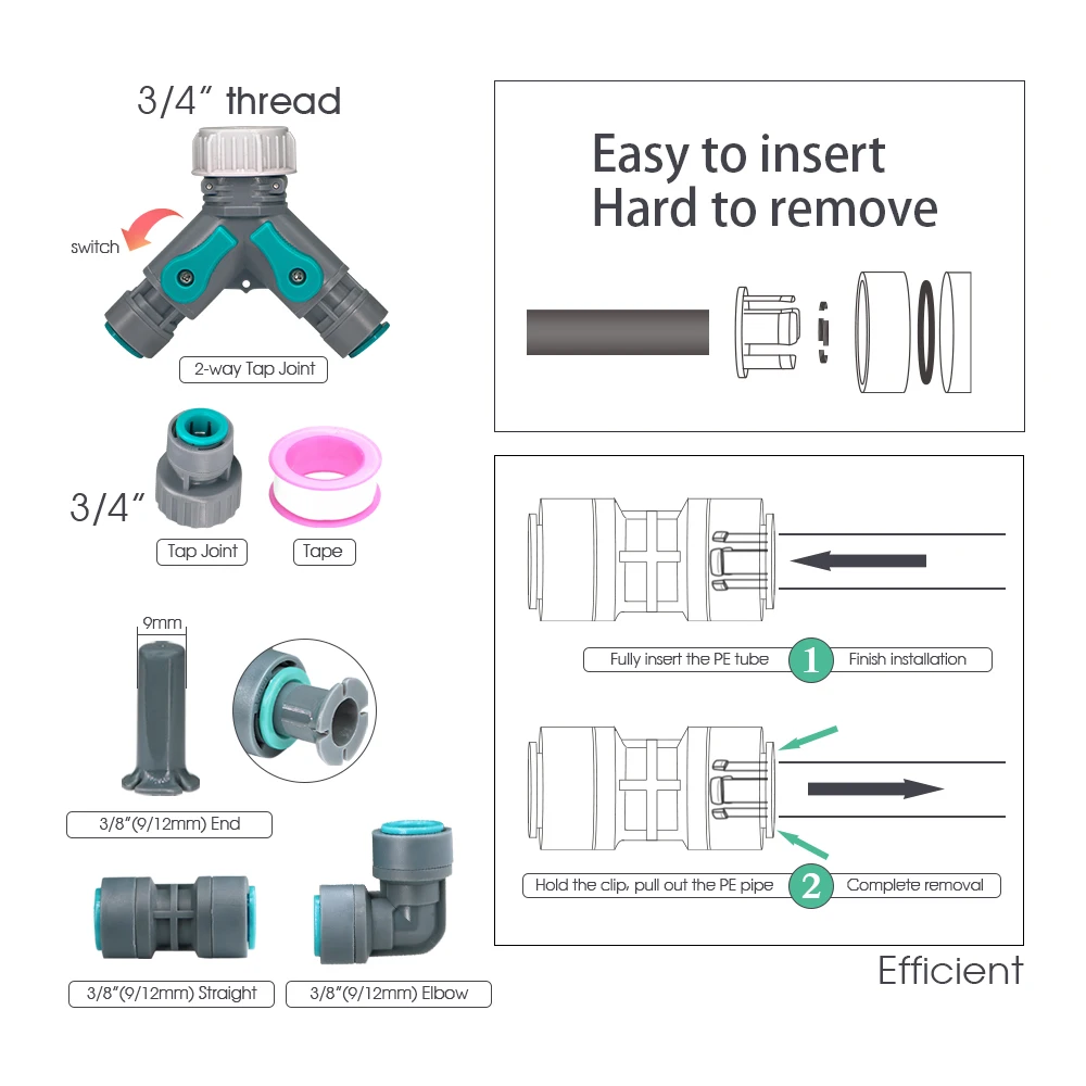 Kit Riego Goteo 3/8″ Manguera Ajustable para Bonsái y Jardín - Imagen 2