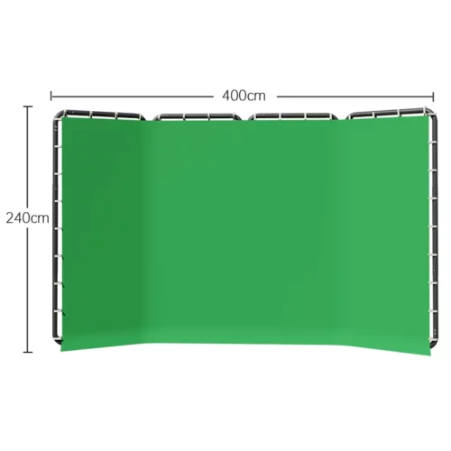 Fondo verde Chroma Key con soporte 240×400 cm – pantalla profesional para video y fotografía - 240x400cm Green
