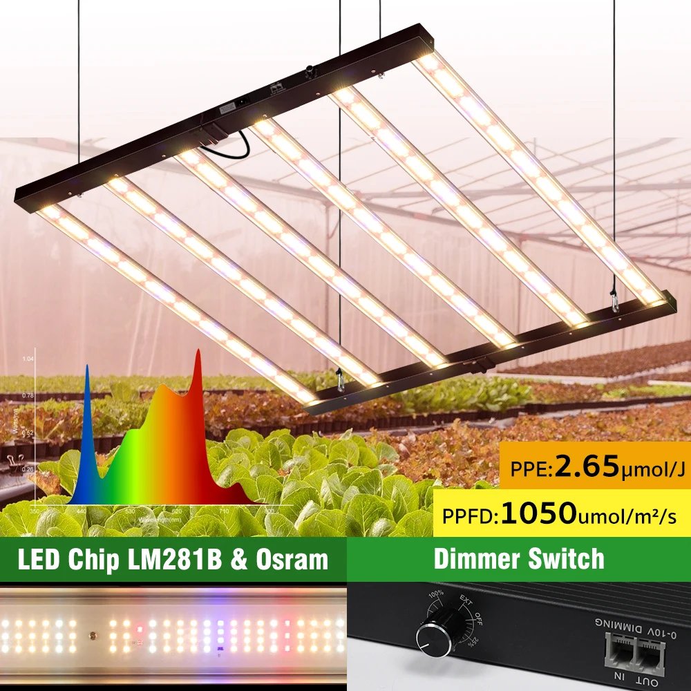 LED-Pflanzenlampe 640W LM281B IP65 Dimmbar AC100-277V - Markt Bonsai