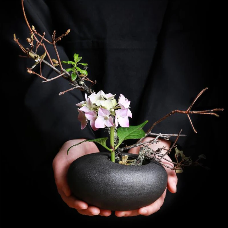 Jarrón Ikebana Cerámica Kentan Ceremonia del Té - Imagen 5