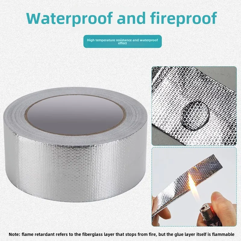Cinta de Aluminio & Fibra de Vidrio 20 m – Alta Resistencia Térmica y Refuerzo - Imagen 3