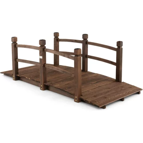 Puente de Jardín de Madera con Barandilla – 171,5×75,5×58 cm, Decorativo para Estanque
