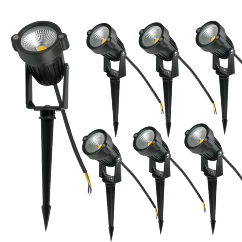 Luces LED impermeables para exteriores de alta durabilidad – Focos LED jardín 5 W (pack 4 – 10 unidades)