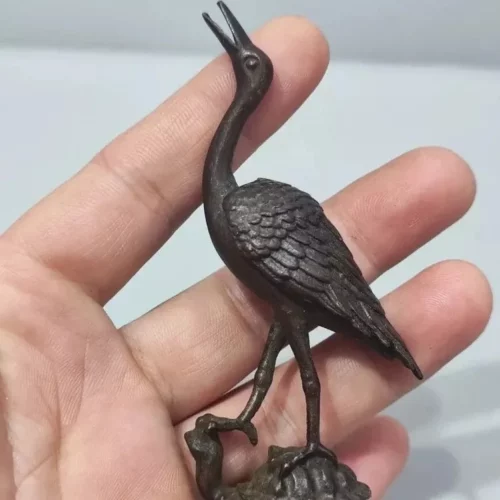 Tenpai de grulla de 9cm – figura decorativa artesanal para bonsái y hogar
