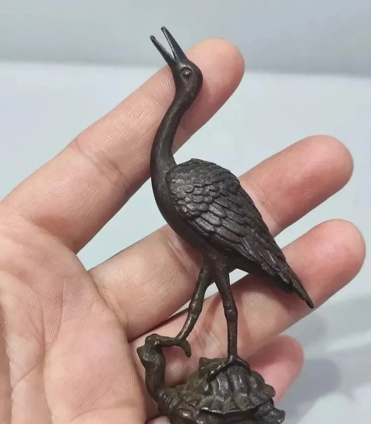 Tenpai de grulla de 9cm – figura decorativa artesanal para bonsái y hogar