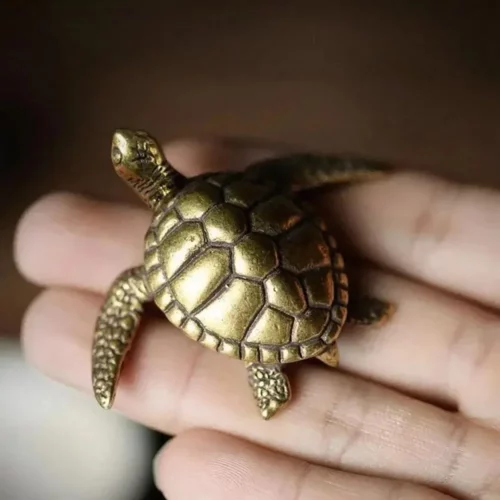 Tenpai de Tortuga – figura de cobre macizo para bonsai,hogar, oficina o escritorio