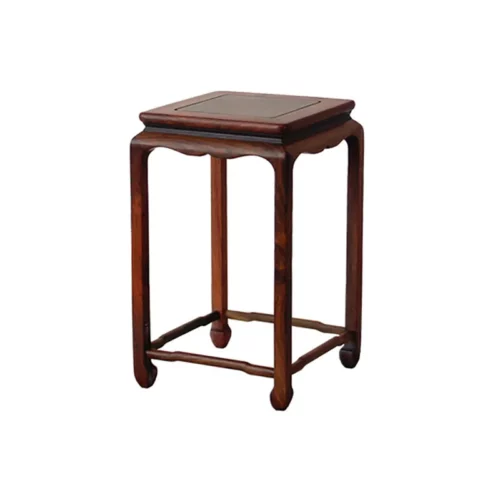 Mesa de exposición japonesa para bonsái en madera oscura – estilo tokonoma de 12x12x21cm