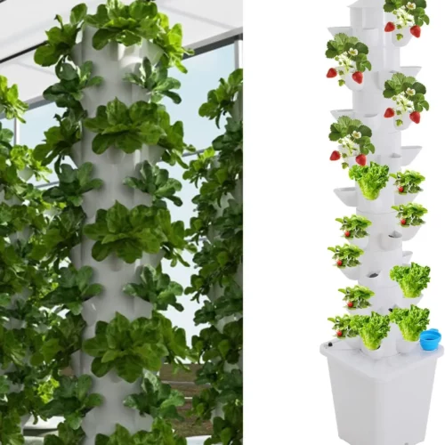 Torre hidropónica vertical 45 plantas | Sistema de cultivo de precisión sin suelo