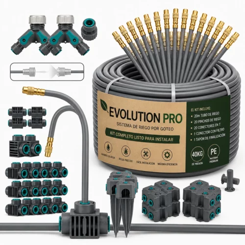 Sistema EVOLUTION PRO para Macetas con Pinchos | Kit Completo de Riego y Nebulización de Instalación Sencilla