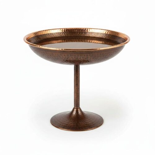 Pedestal de cobre martillado para bebedero de pájaros | Disponible en 20, 25, 30, 40, 50 y 60 cm