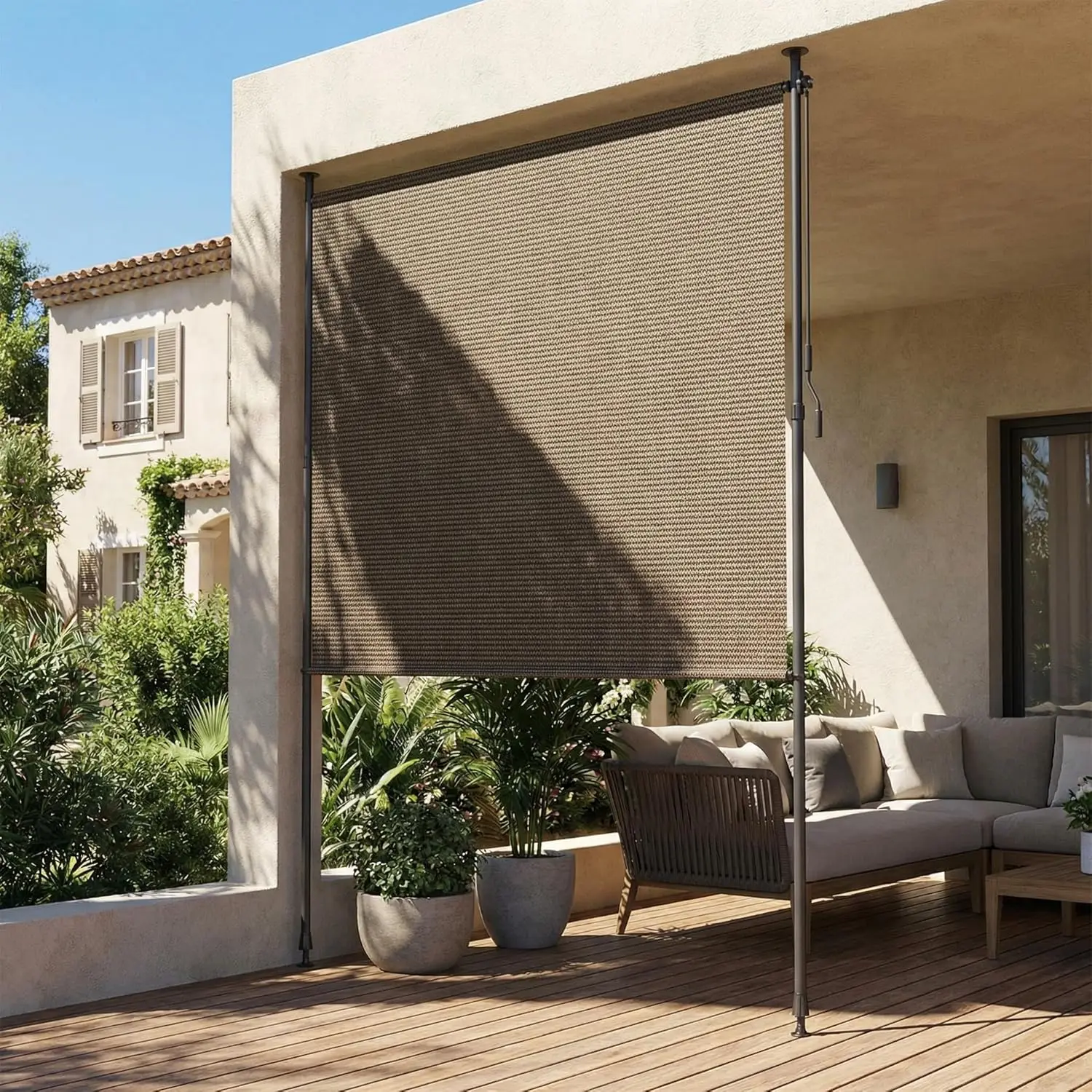 Toldo Vertical Extensible sin Perforación para Balcón y Terraza - HDPE Premium con Protección Solar y Privacidad - Imagen 3