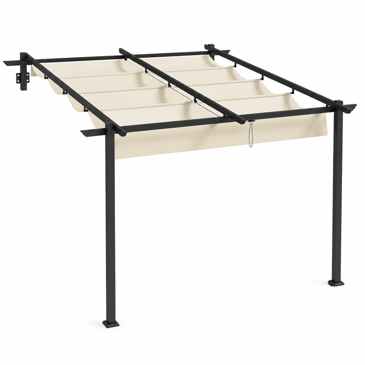 Pérgola Retráctil 3x3 m con Techo Deslizante Ajustable para Jardín, Terraza y Patio - Acero Verde