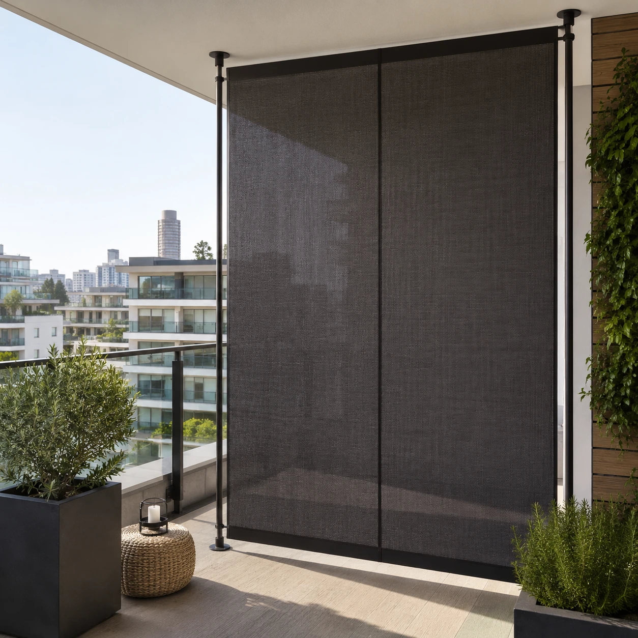 Toldo Vertical Extensible sin Perforación para Balcón y Terraza - HDPE Premium con Protección Solar y Privacidad - Imagen 2