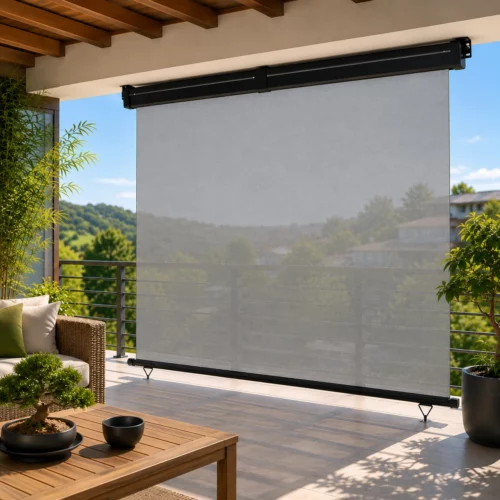 Toldo vertical enrollable para balcón y terraza 175 x 250 cm gris