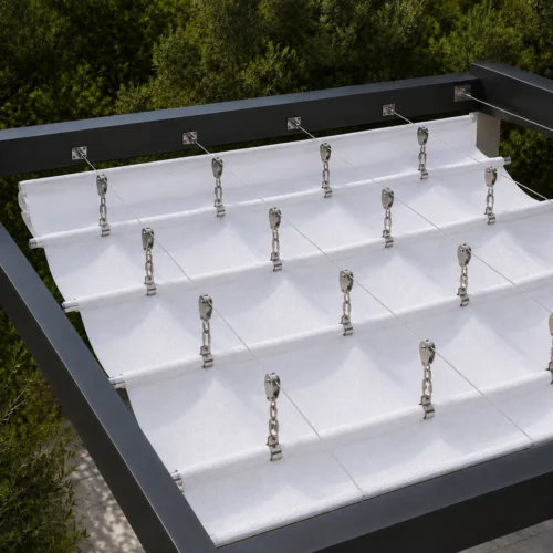 Toldo de Onda Retráctil Blanco XTREM WAVE - HDPE Anti-UV 85-90%