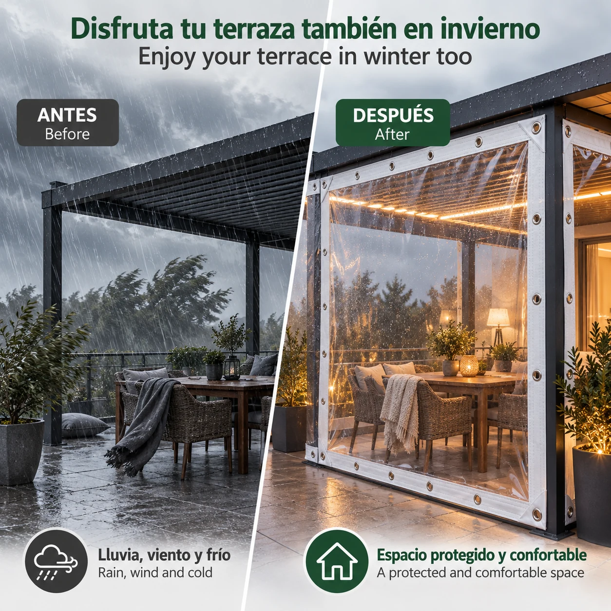 Cerramiento Transparente PVC XTREM CLEAR - Lona Impermeable a Medida 0,35/0,55 mm - Imagen 3