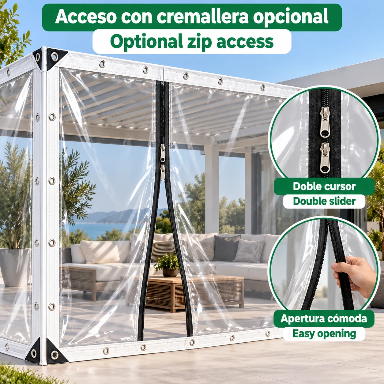 Cerramiento Transparente PVC XTREM CLEAR - Lona Impermeable a Medida 0,35/0,55 mm - Imagen 4