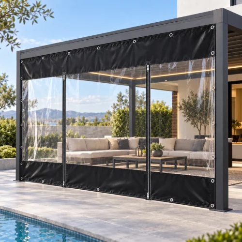 XTREM HYBRID ZIP - Cerramiento PVC Reforzado con Ventana Transparente y Cremalleras a Medida