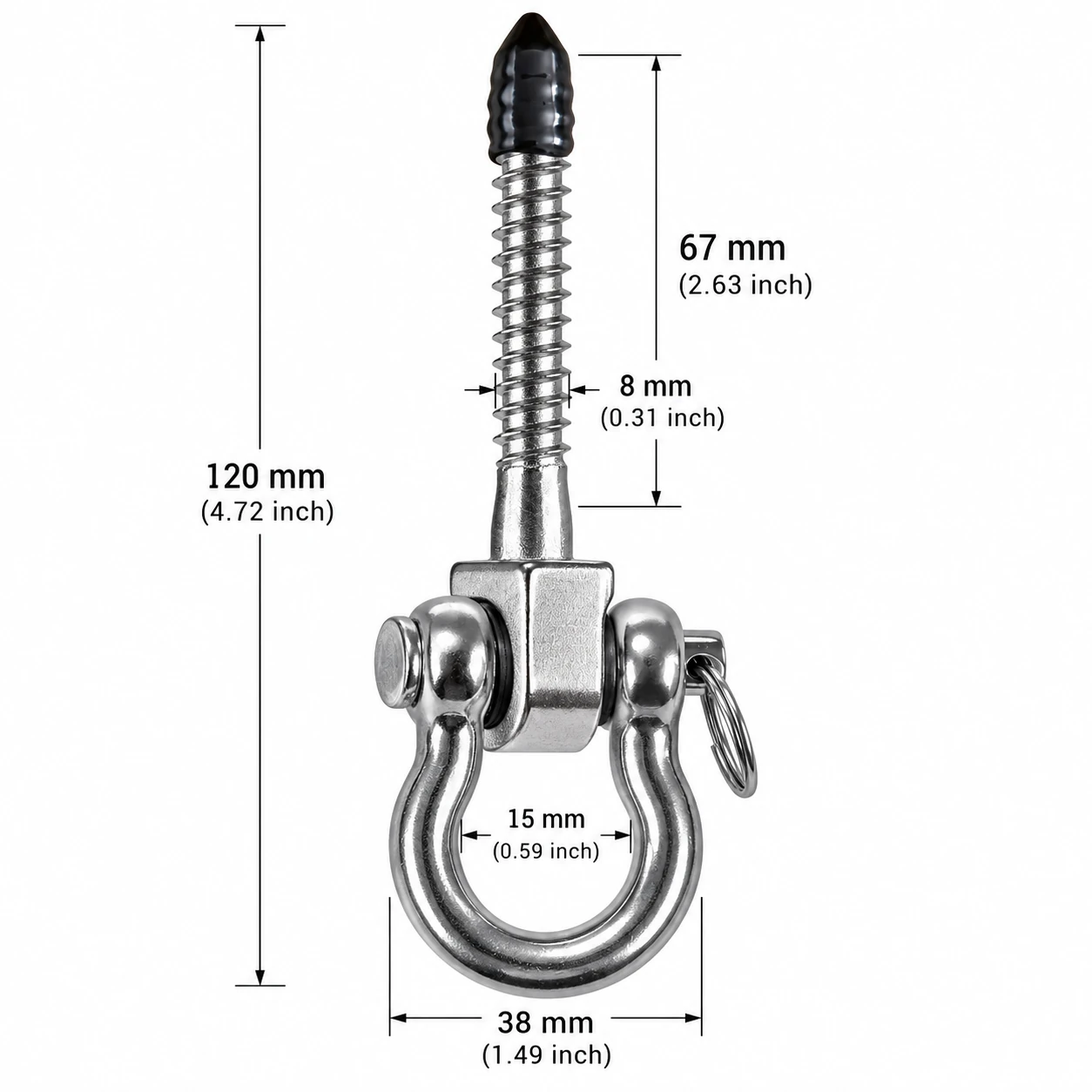 Anclaje Articulado Roscado Inoxidable para Toldos y Mallas - XTREM NAUTIC SWIVEL SCREW - Imagen 5