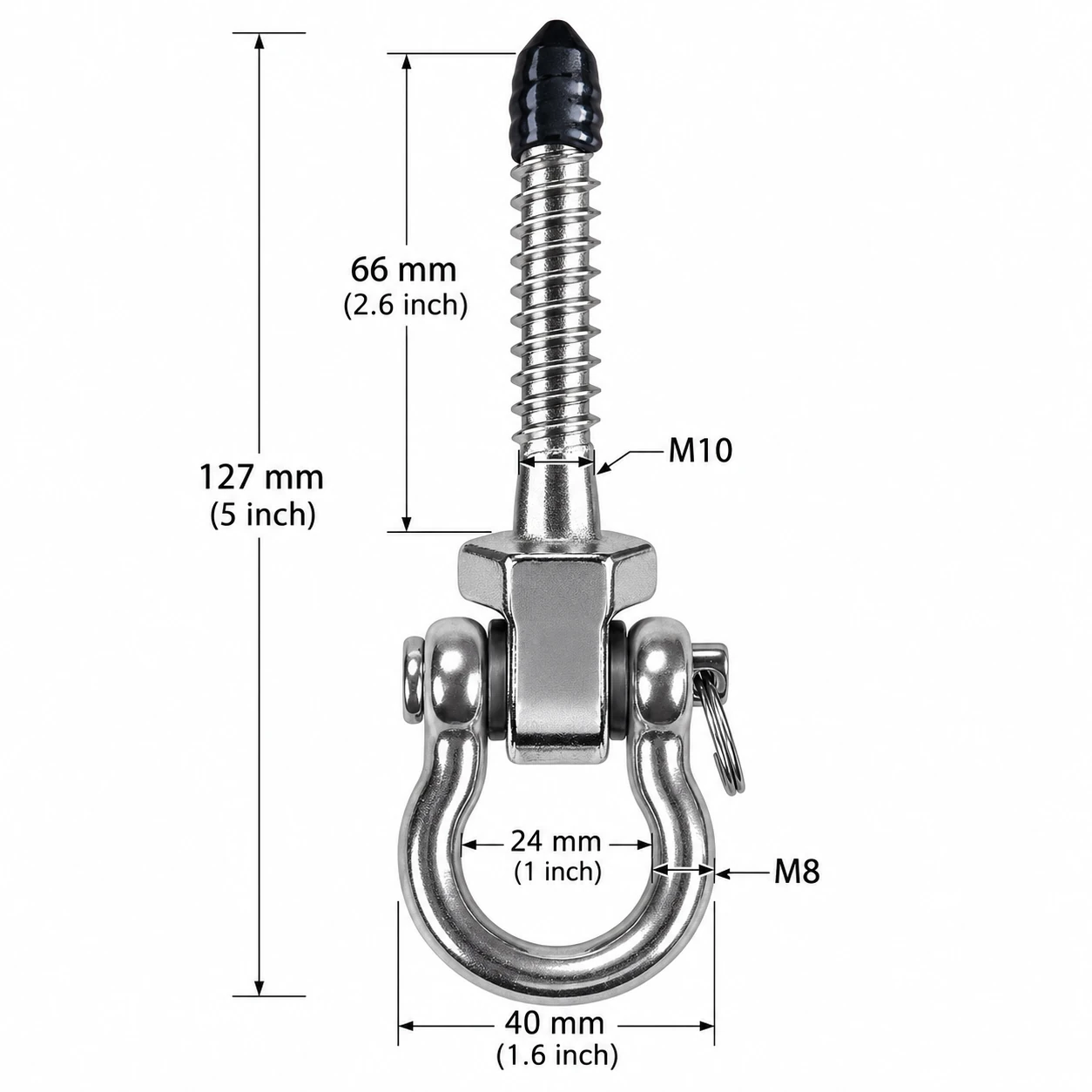 Anclaje Articulado Roscado Inoxidable para Toldos y Mallas - XTREM NAUTIC SWIVEL SCREW - Imagen 4