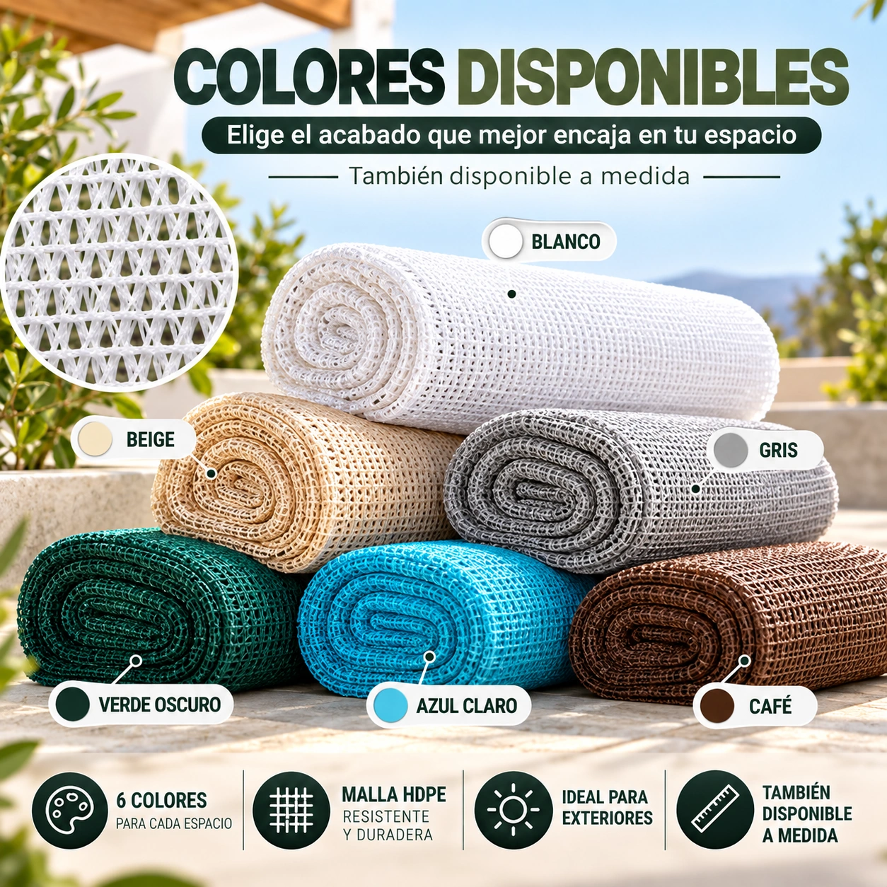 Malla de Sombreo HDPE Premium 55-95% a Medida - XTREM SHADE PRO - Imagen 5